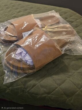 Tan Slide Sandals